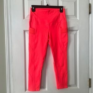 Free People Movement End Game Leggings Neon Coral Size Small NEW NWT